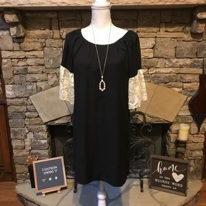 NWOT  Umgee Black Dress LBD with Lace Sleeves